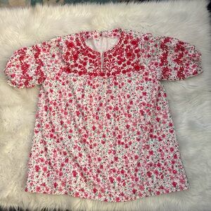 Vibrant Floral Embroidered Top